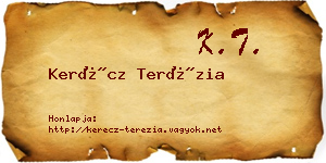 Kerécz Terézia névjegykártya